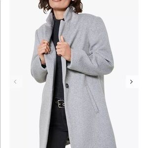 New Banana Republic Light Grey Lined Coat MIDI Length Tailored Style